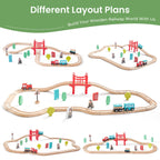 Tiny Land® Wooden Train Set for Children 39 Pcs