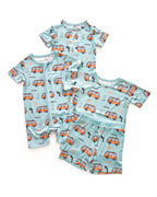 Retro Beach Bamboo Shorts Pajama Set