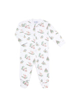 Christmas Toile Pima Cotton Zipper Baby Footie