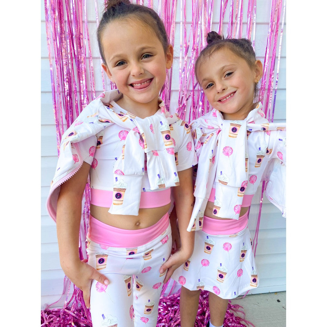 Girls Latte and Cake Pop Print Athletic Jacket