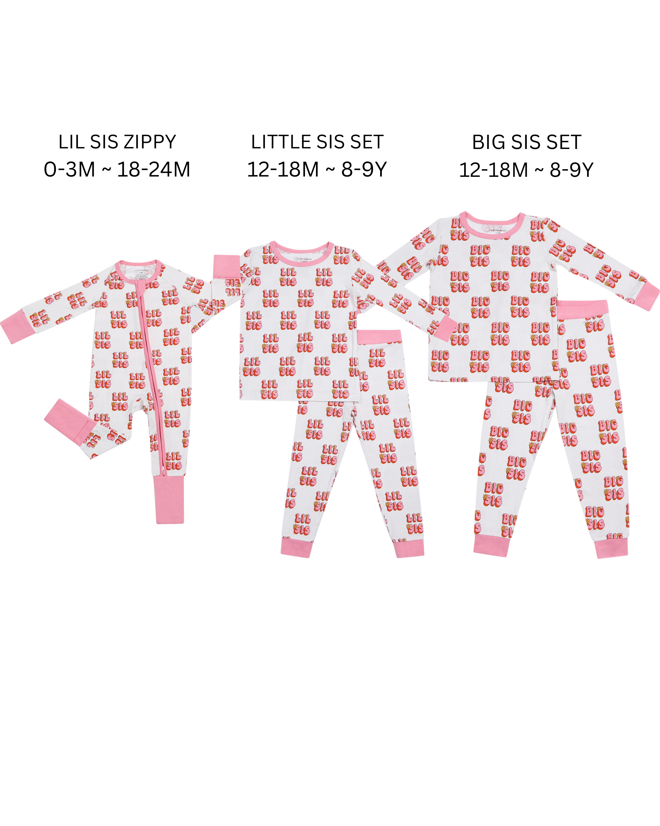 Baby Girl Lil Sis Bamboo Zip Pajama Romper