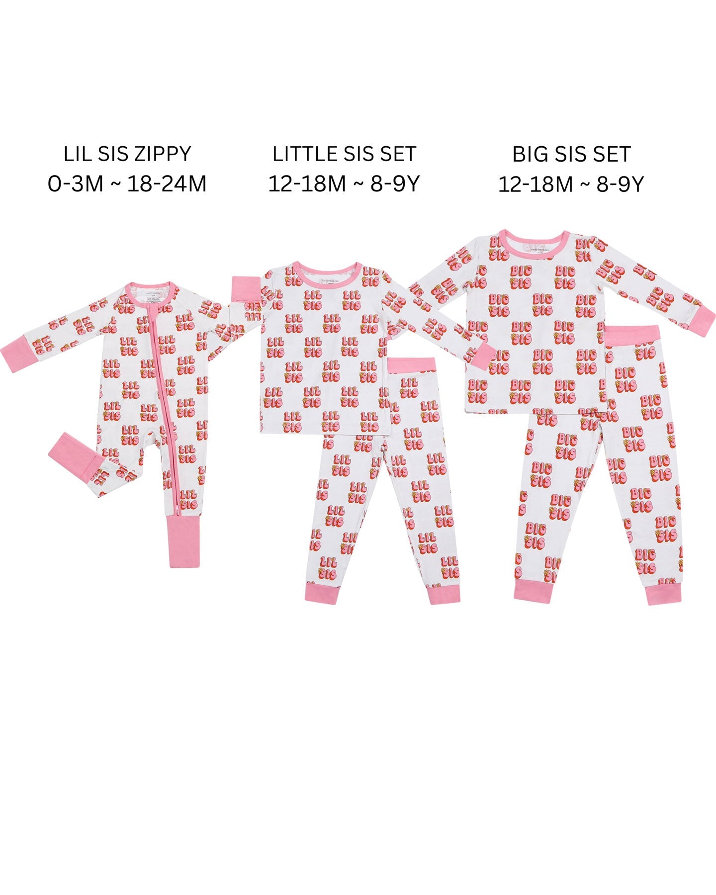 Baby Girl Lil Sis Bamboo Zip Pajama Romper