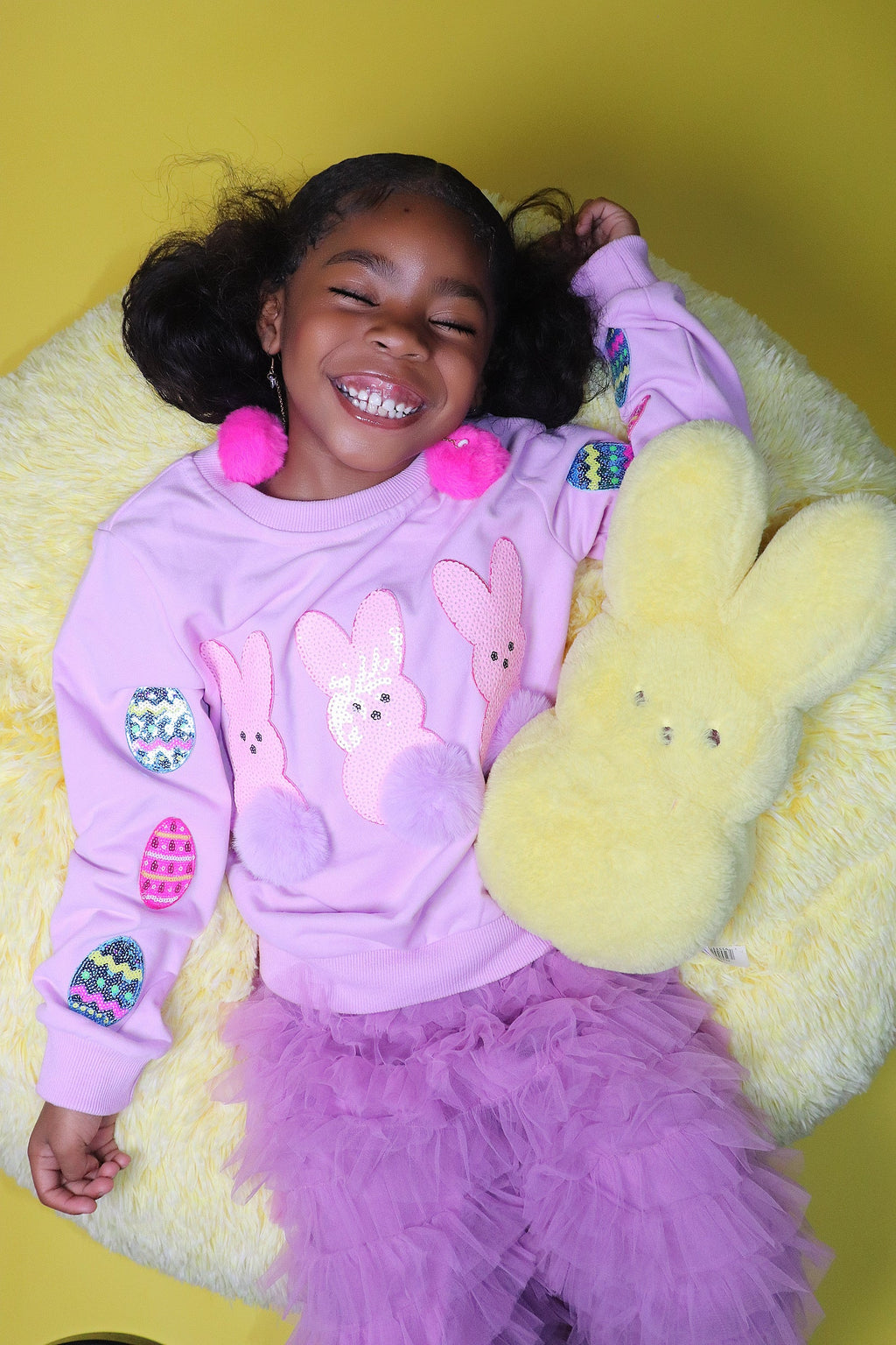 Girls Easter Bunny Crewneck Top
