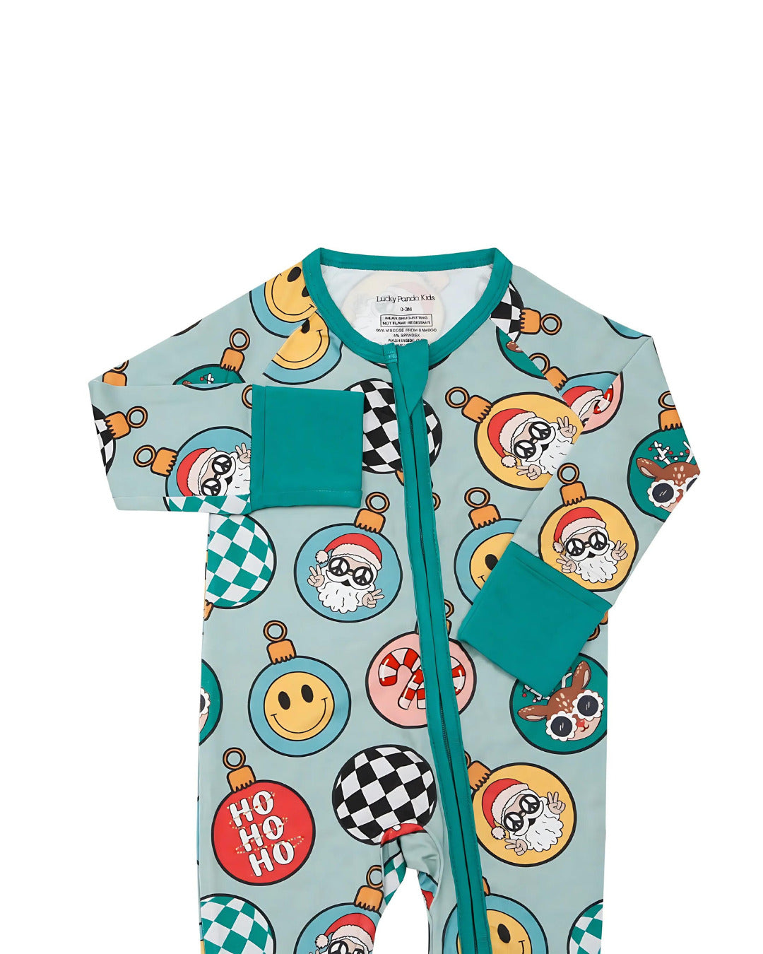Baby Bamboo Zip Pajama Romper | Christmas Ornaments