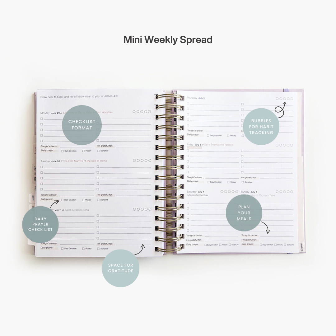 Catholic Academic Liturgical Planner – Mini Layout (July 2025–2026)