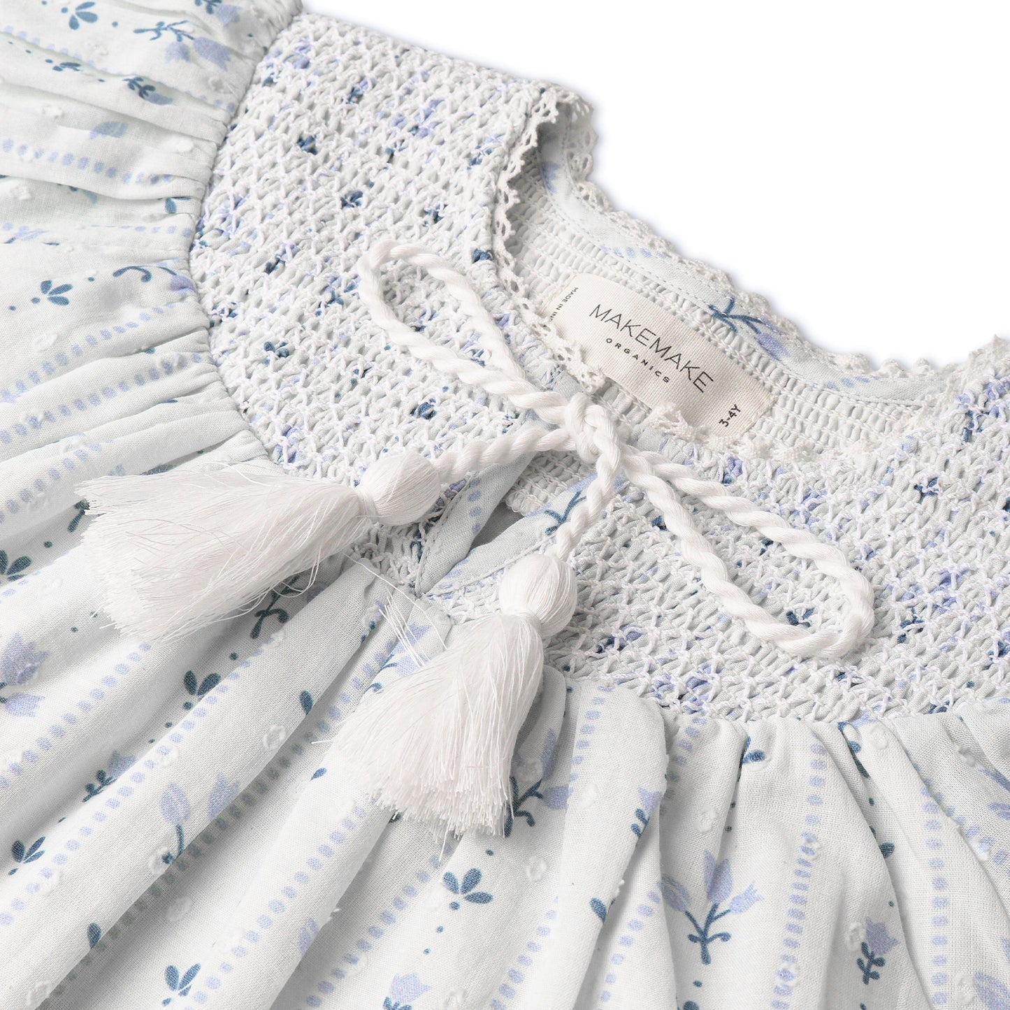 Organic Smocked Top & Shorts Set - Blue Vines