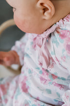 Baby Girl Emma Bow Long Sleeve Pima Cotton Romper