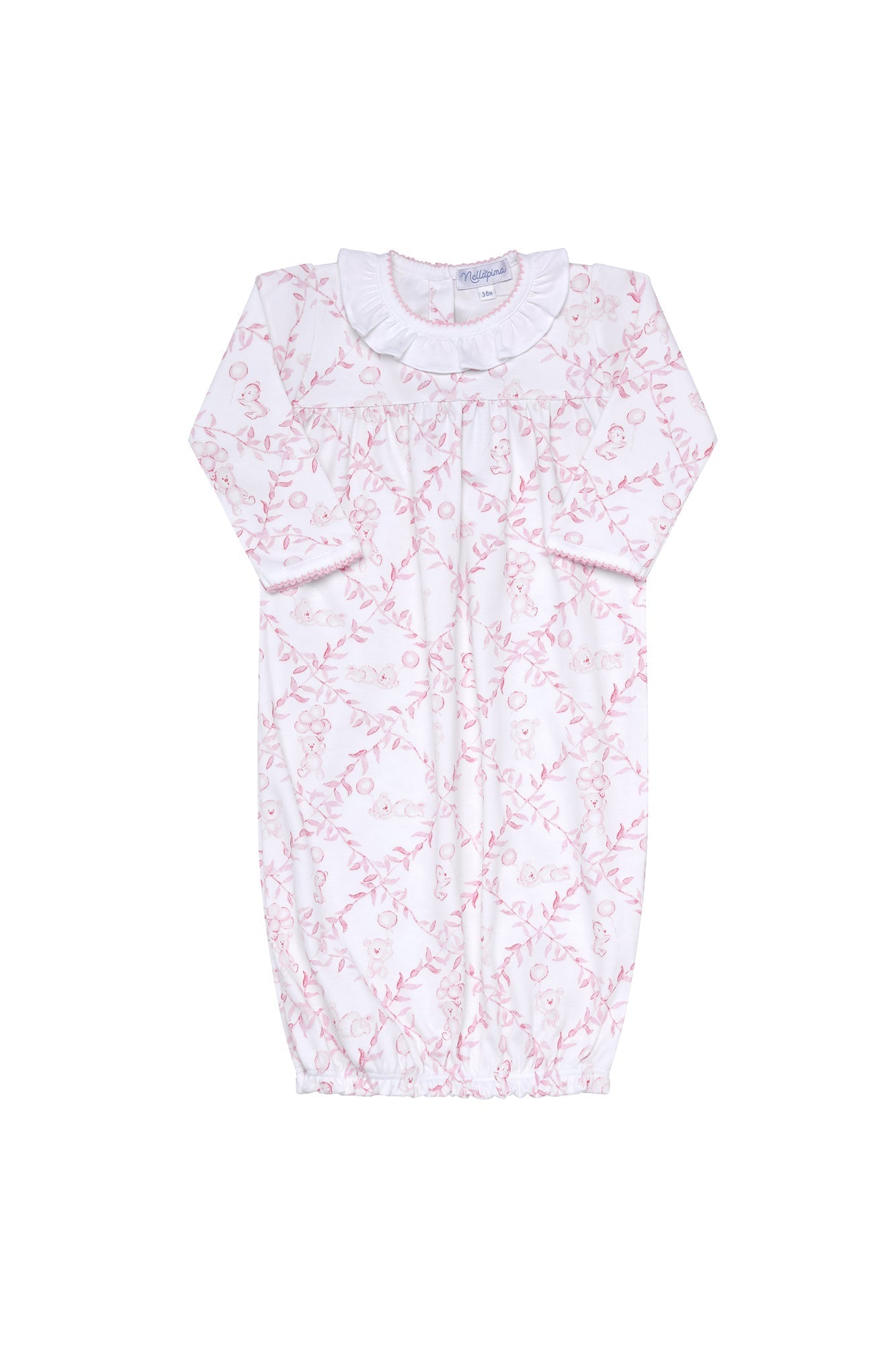 Baby Girl Pink Bears Trellace Gown