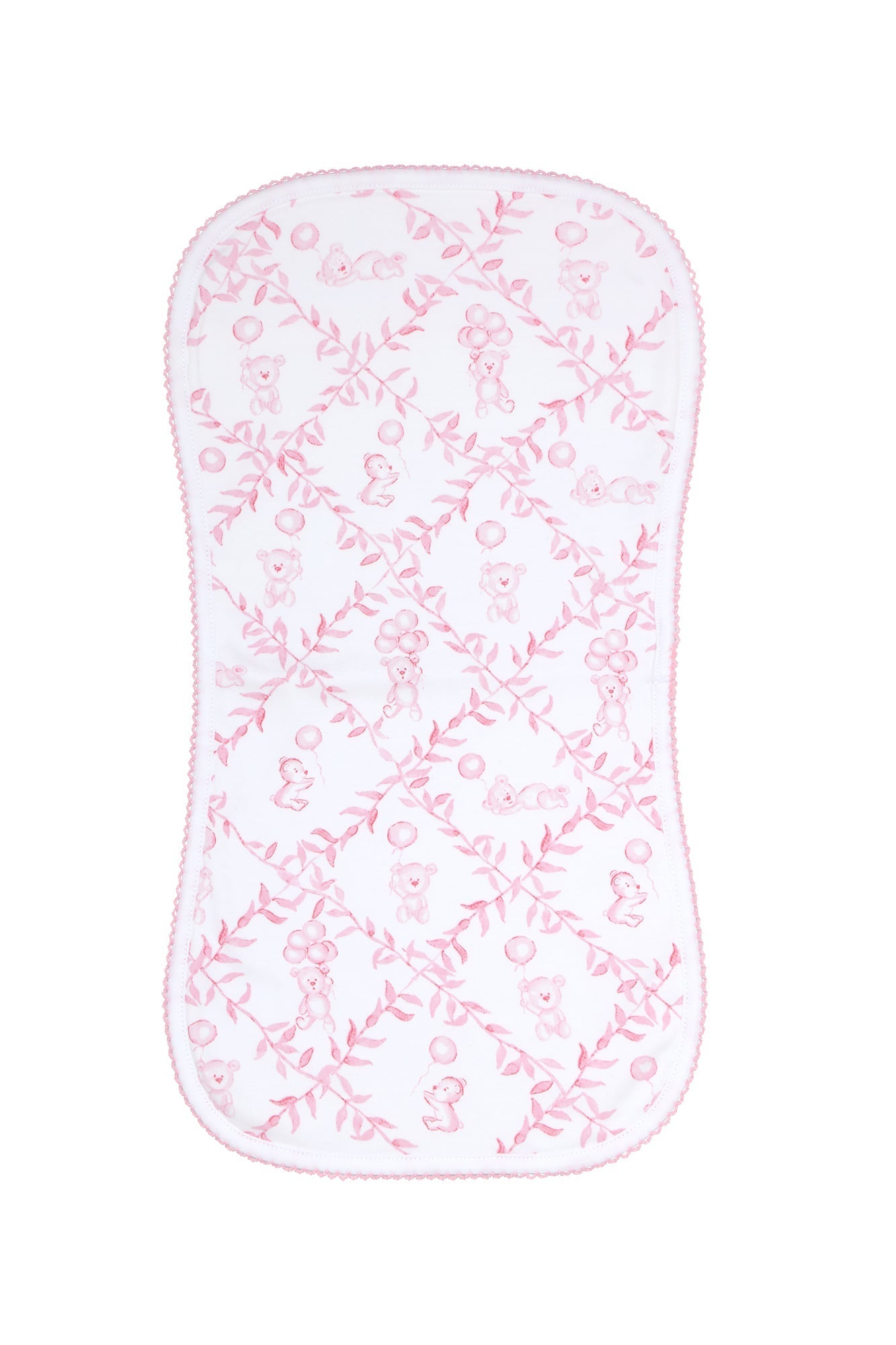 Baby Girl Pink Bears Trellace Burp Cloth