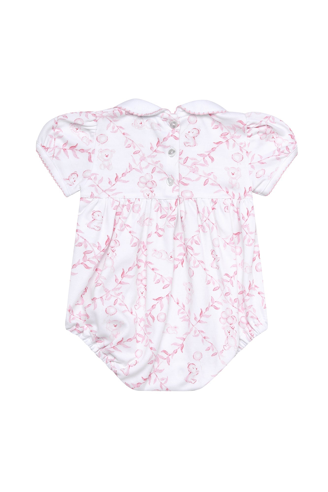 Baby Girl Pink Bears Trellace Smocked Bubble