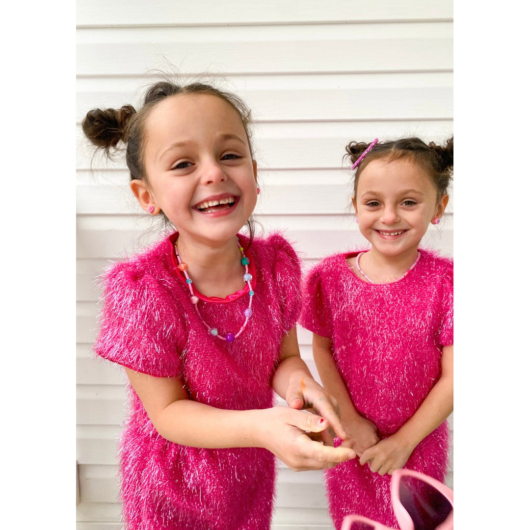 Girls Pink Sparkle Tinsel Set
