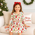 Christmas Merry Girl's Soft Bamboo Dress - Sibling Matching