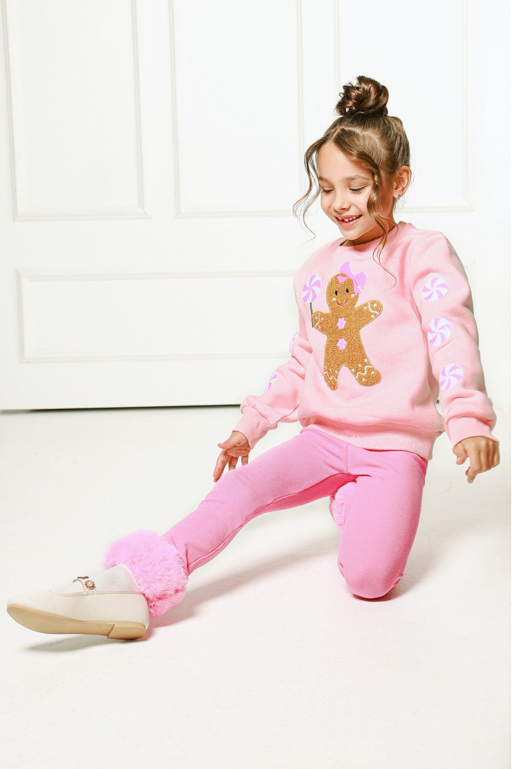 Pink Fur Cuffed Leggings