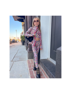 Girls Leopard Athletic Top and Legging Set