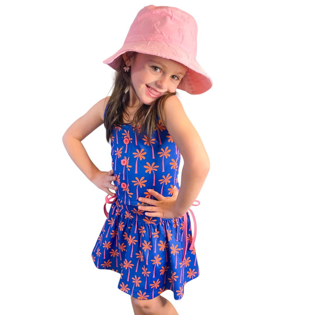 Girls Palm Athletic Two-Pieced Tank and Skort Set