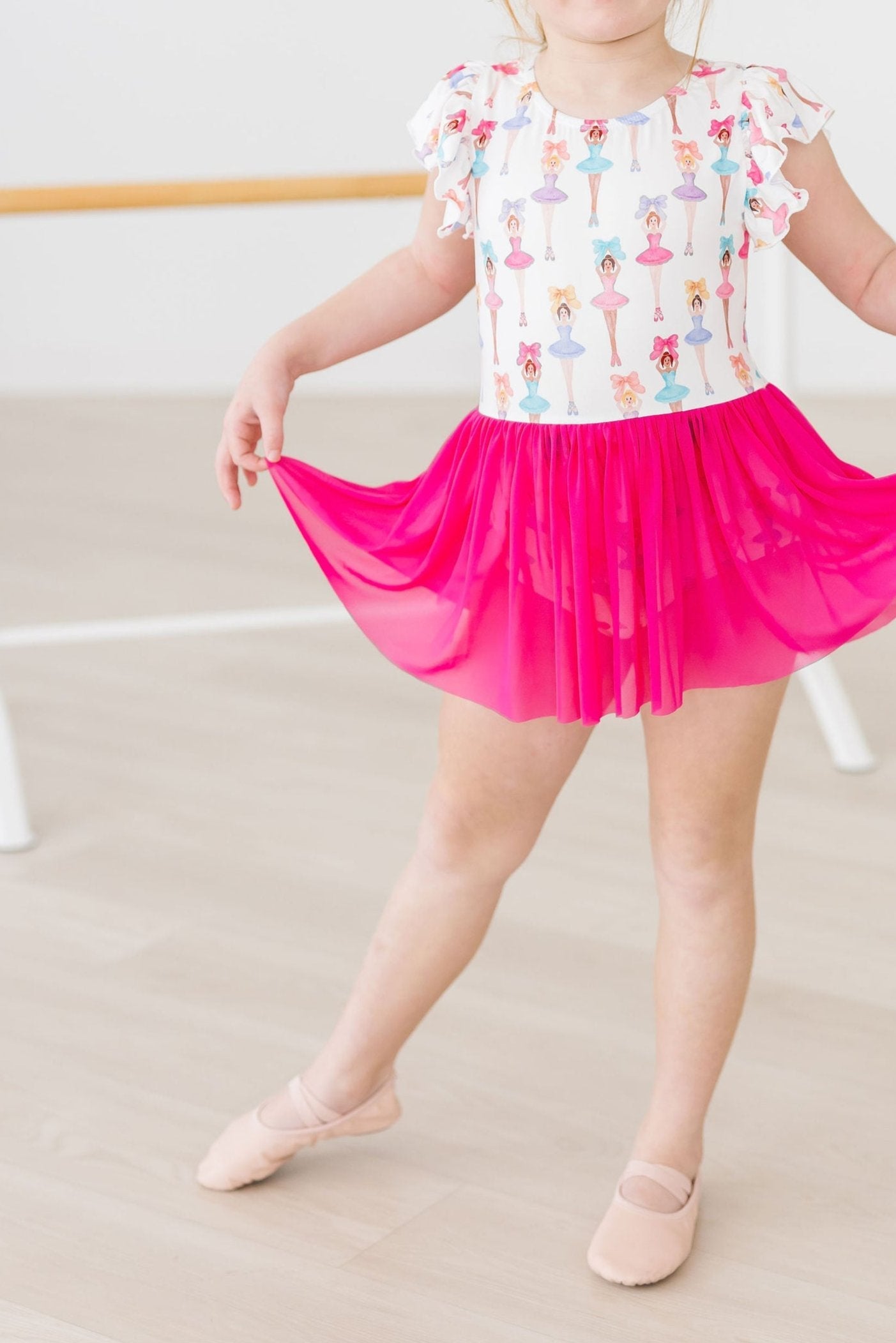 Ballerina Bows Short Sleeve Twirl Leotard
