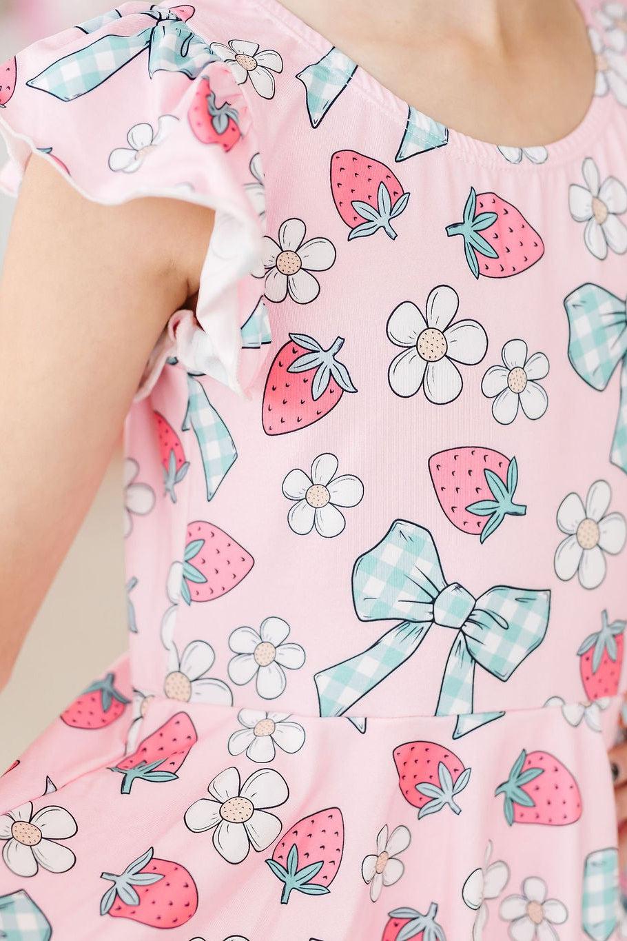 Berry Picnic Short Sleeve Twirl Leotard