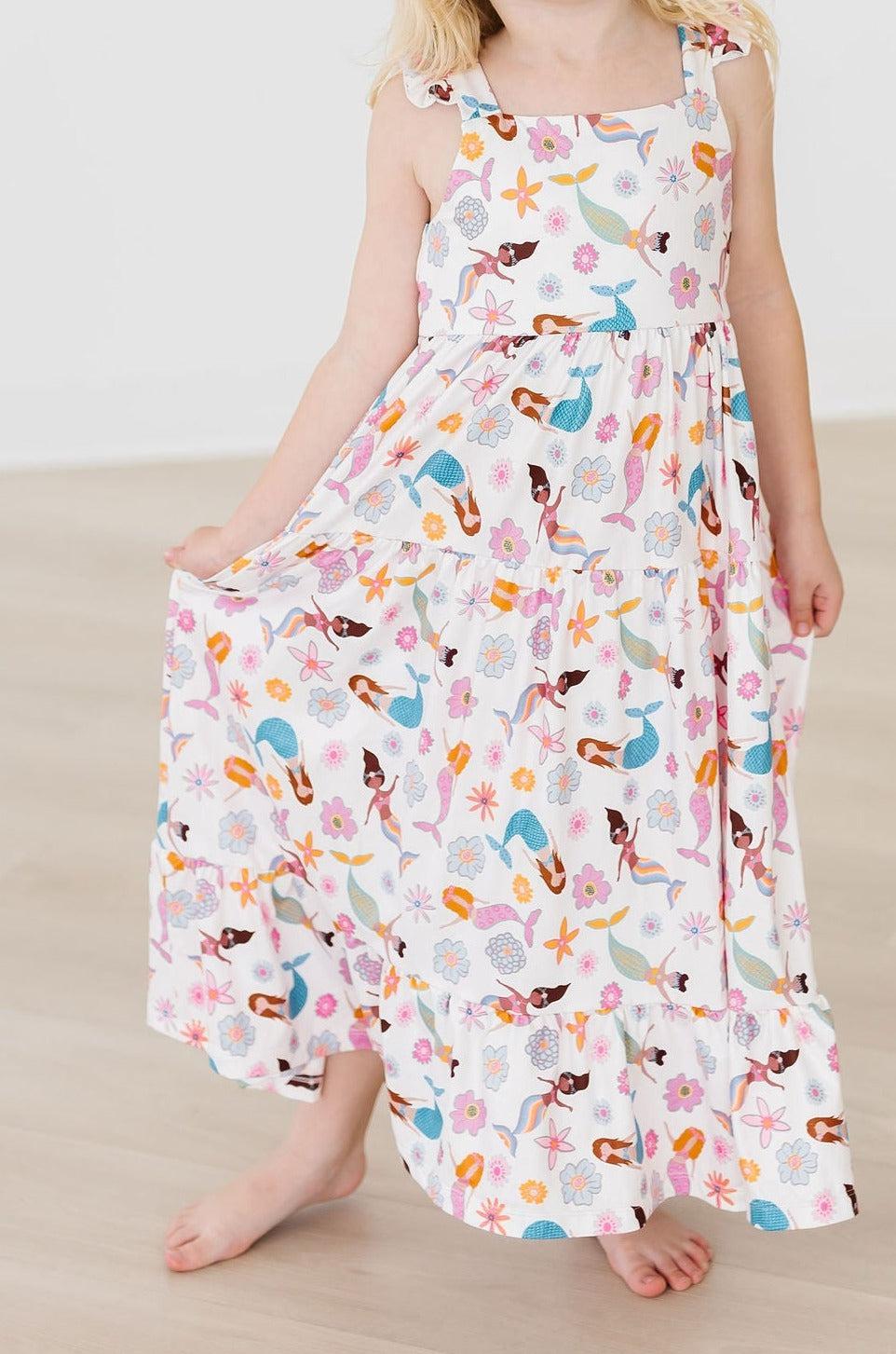 Girls Mermaid Magic Ruffle Maxi Dress