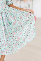 Girls Spring Snails Twirl Dress with Pockets