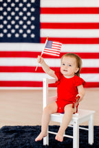 Red Short Sleeve Flutter Bodysuit