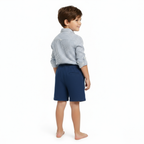 Remi Boy's Button Front Shirt Marine Stripe