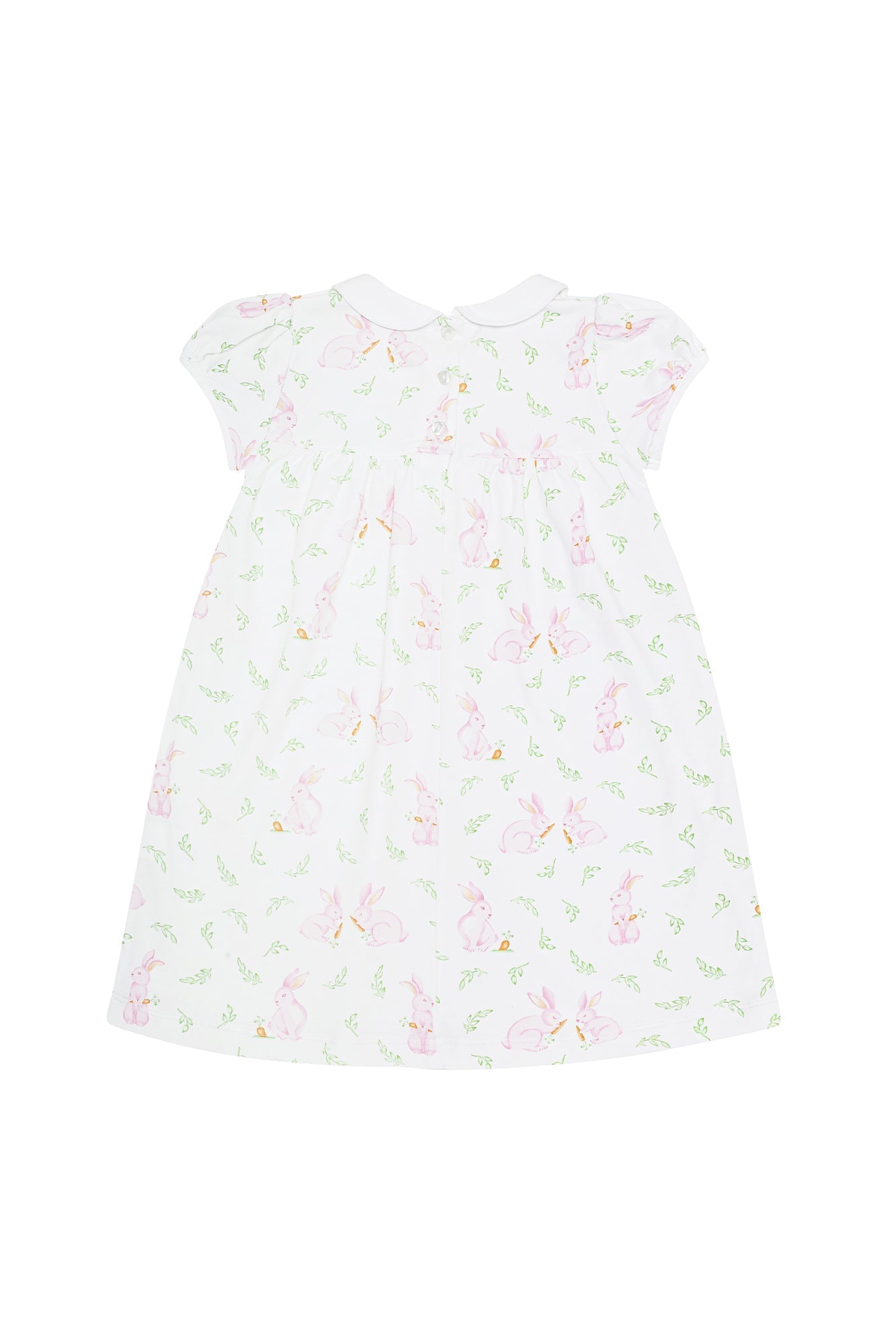 Girls Pink Bunny Print Pima Cotton Playtime Dress