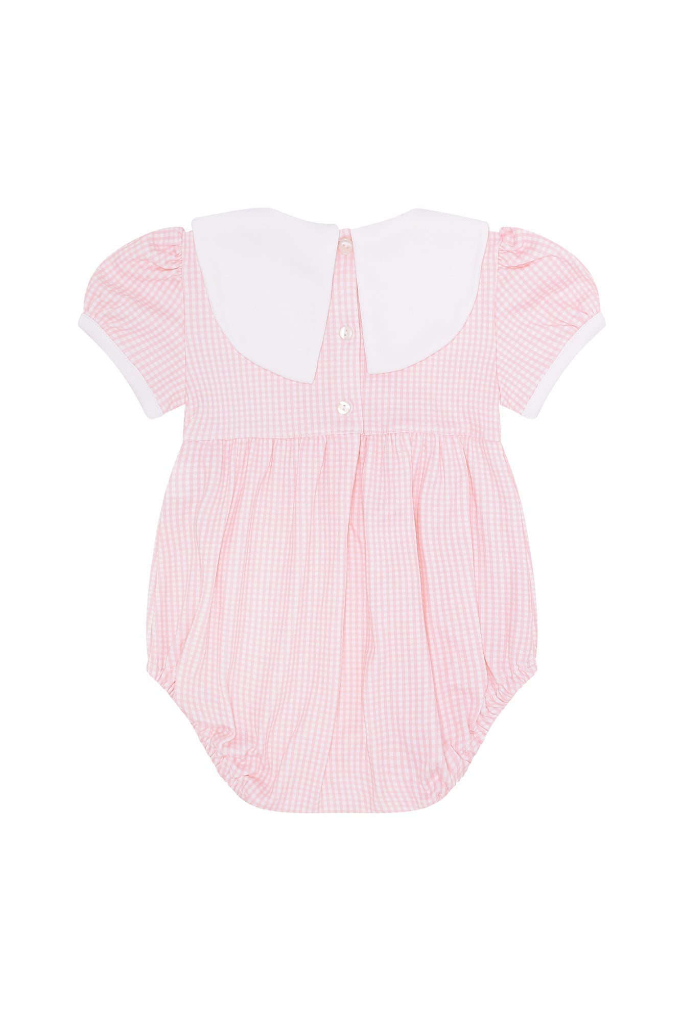Baby Girl Pink Gingham Pima Cotton Bubble