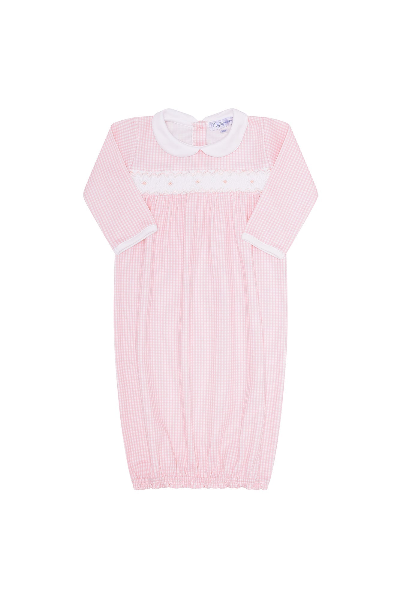 Pink Gingham Pima Cotton Baby Girl Gown