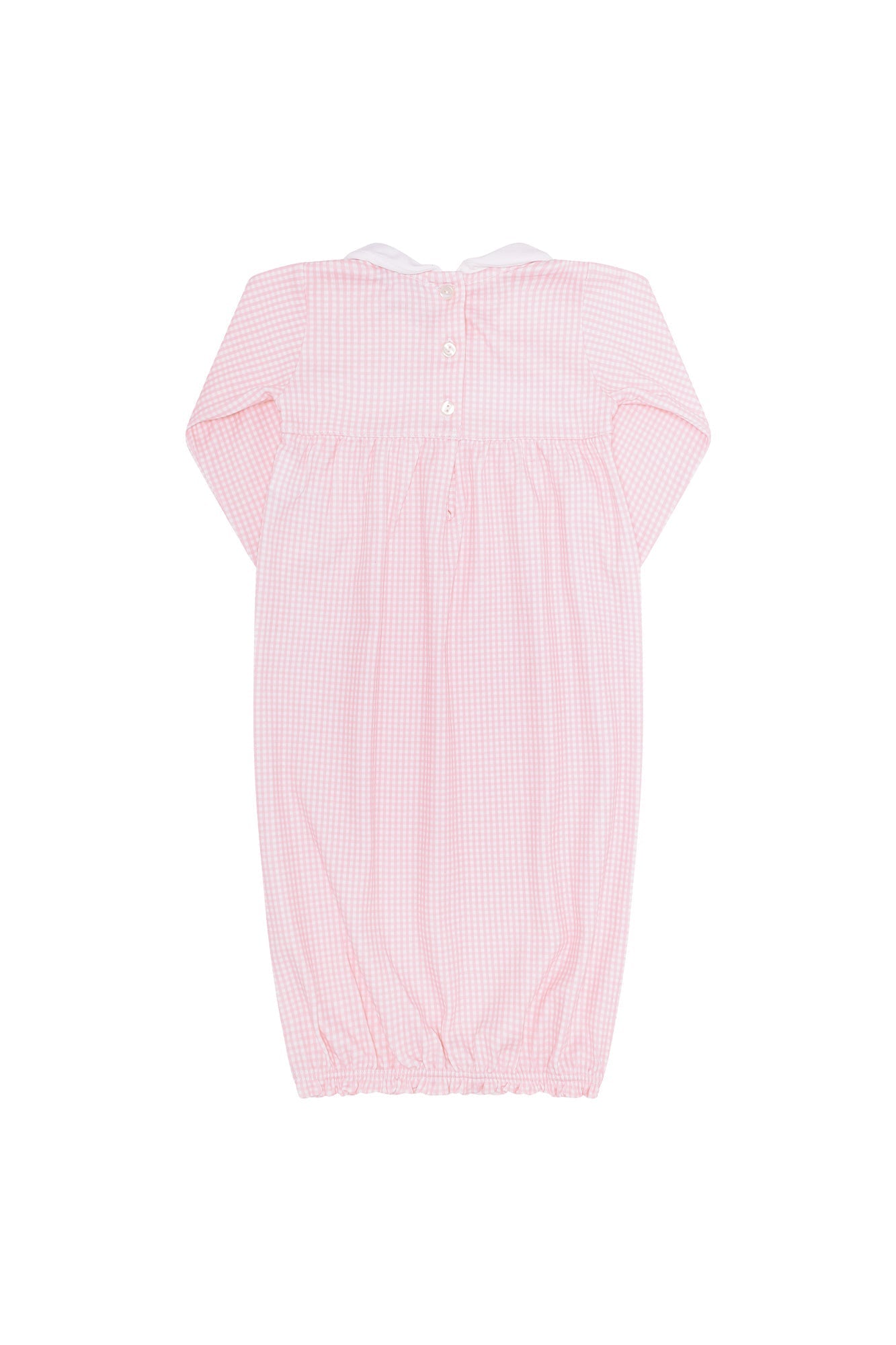 Pink Gingham Pima Cotton Baby Girl Gown