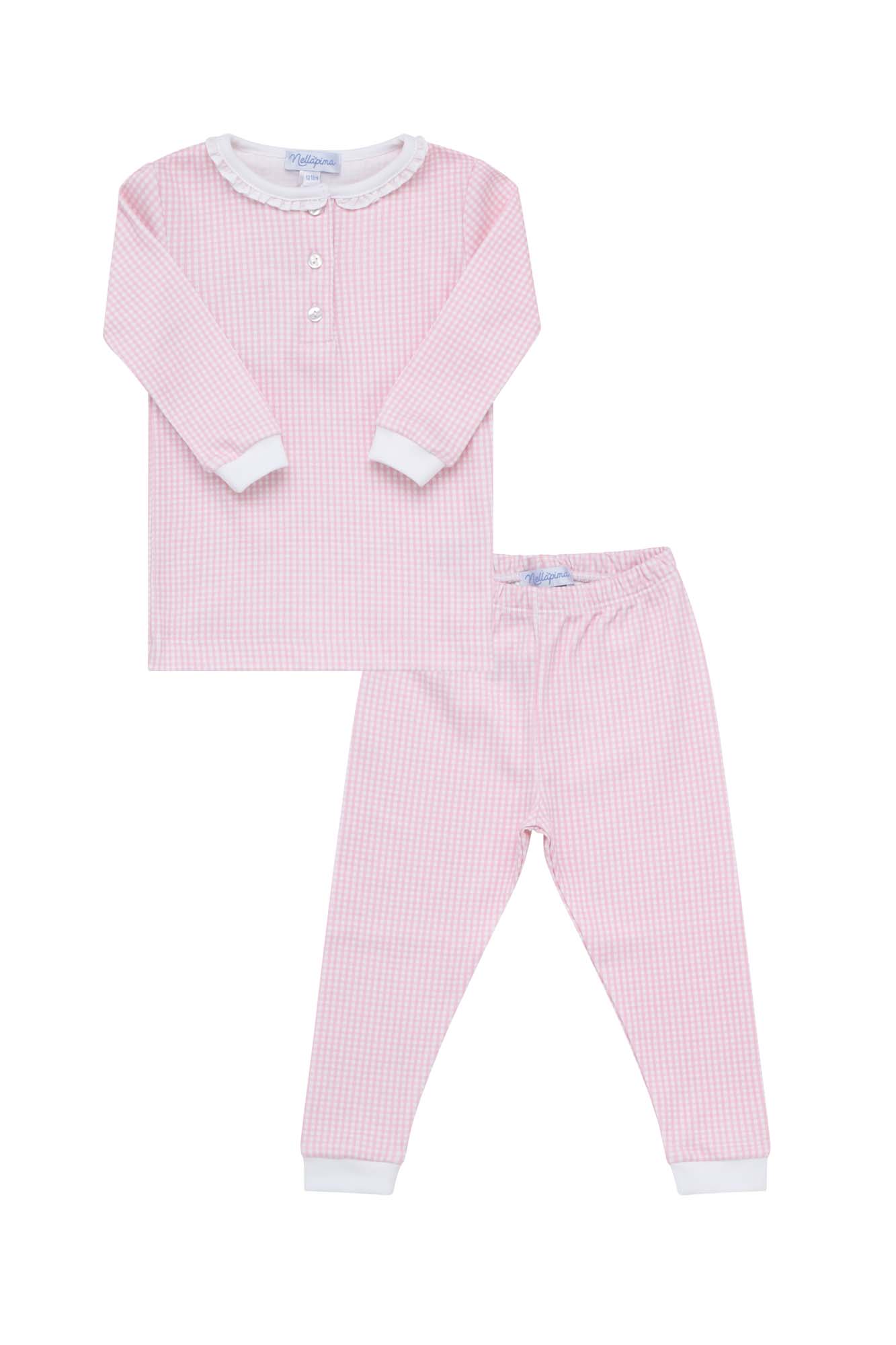 Pink Gingham Pima Cotton Pajama Set