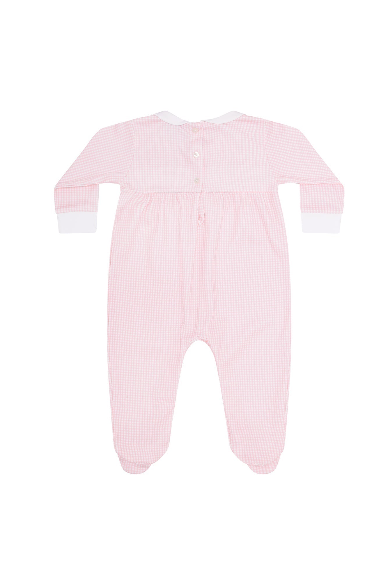 Baby Girl Pink Gingham Pima Cotton Smocked Footie