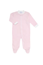 Pink Gingham Pima Cotton Zipper Footie