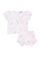 Baby Girl Pink Giraffe Pima Cotton Diaper Cover Set