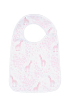 Pink Giraffe Print Feeding Bib