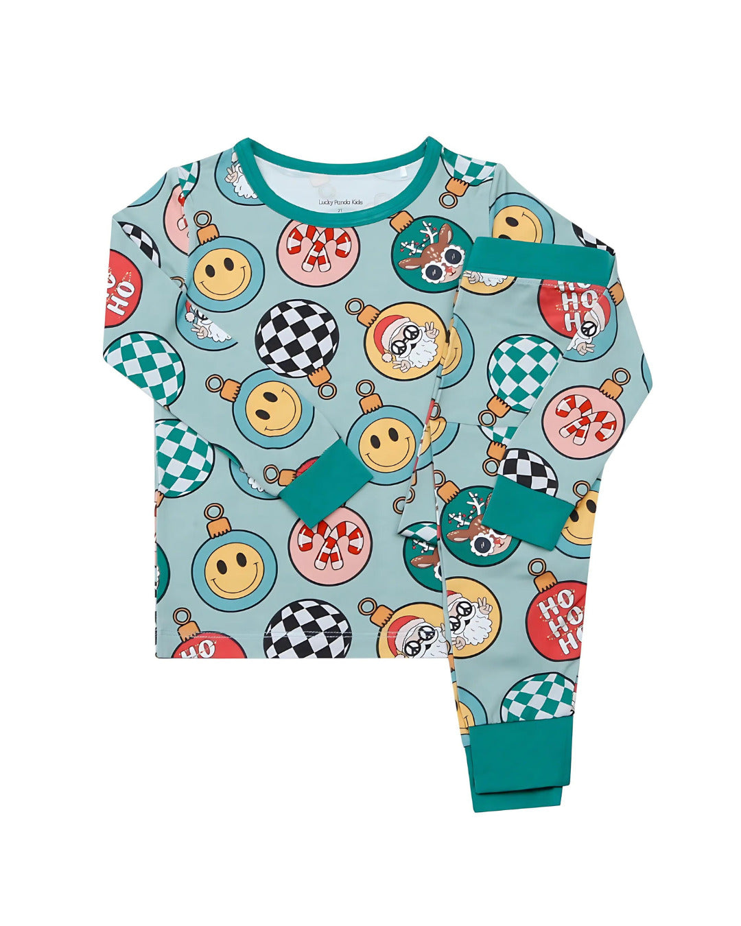 Bamboo Two Piece Kids Pajama Set | Christmas Ornaments