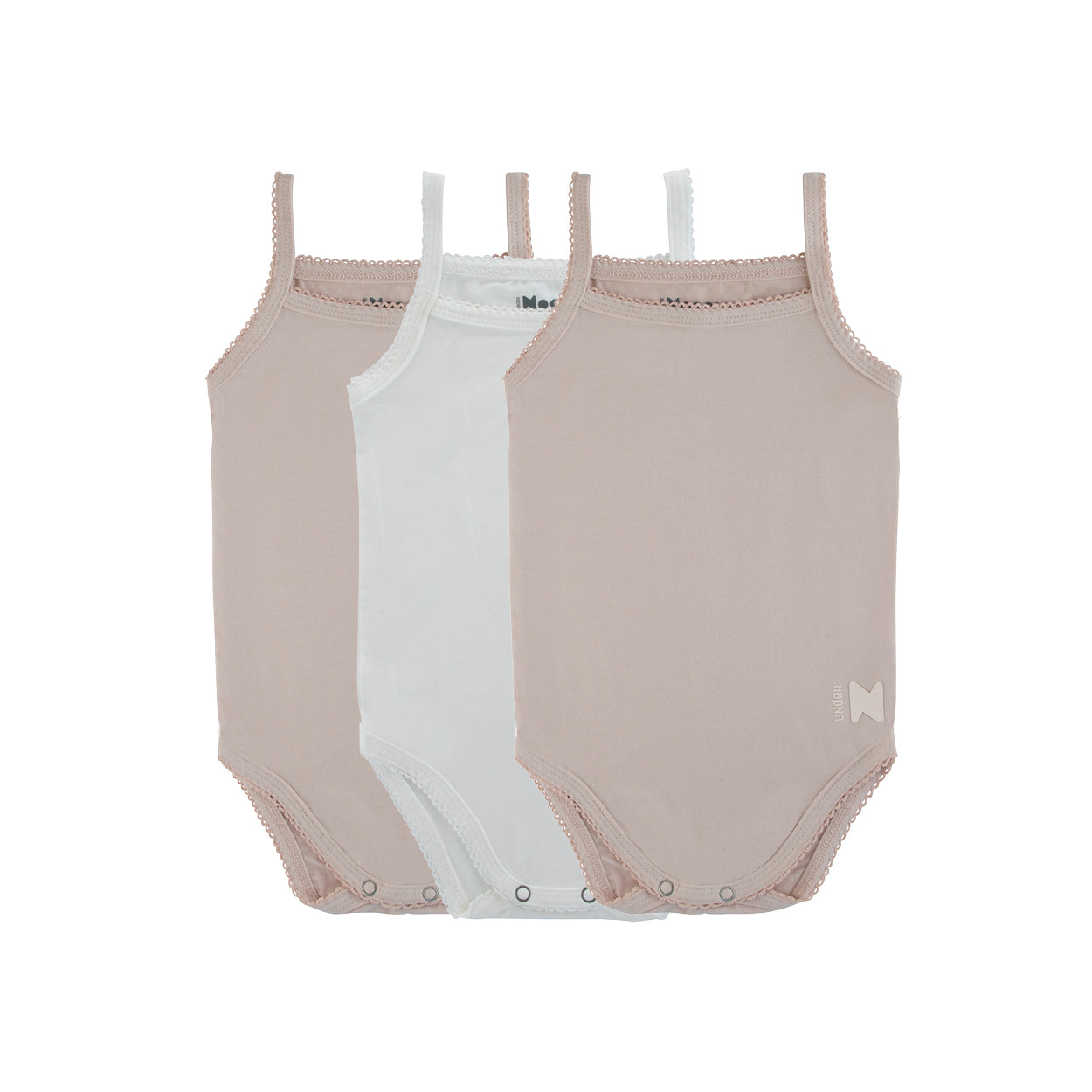 Bamboo Cotton Mauve + White Bodysuits (Three Pack)