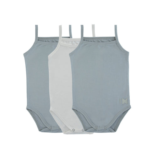 Bamboo Cotton Dusty Blue + White (Three Pack)