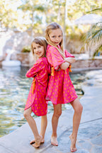 Pink Palm Tree Print Swimsuit Coverup