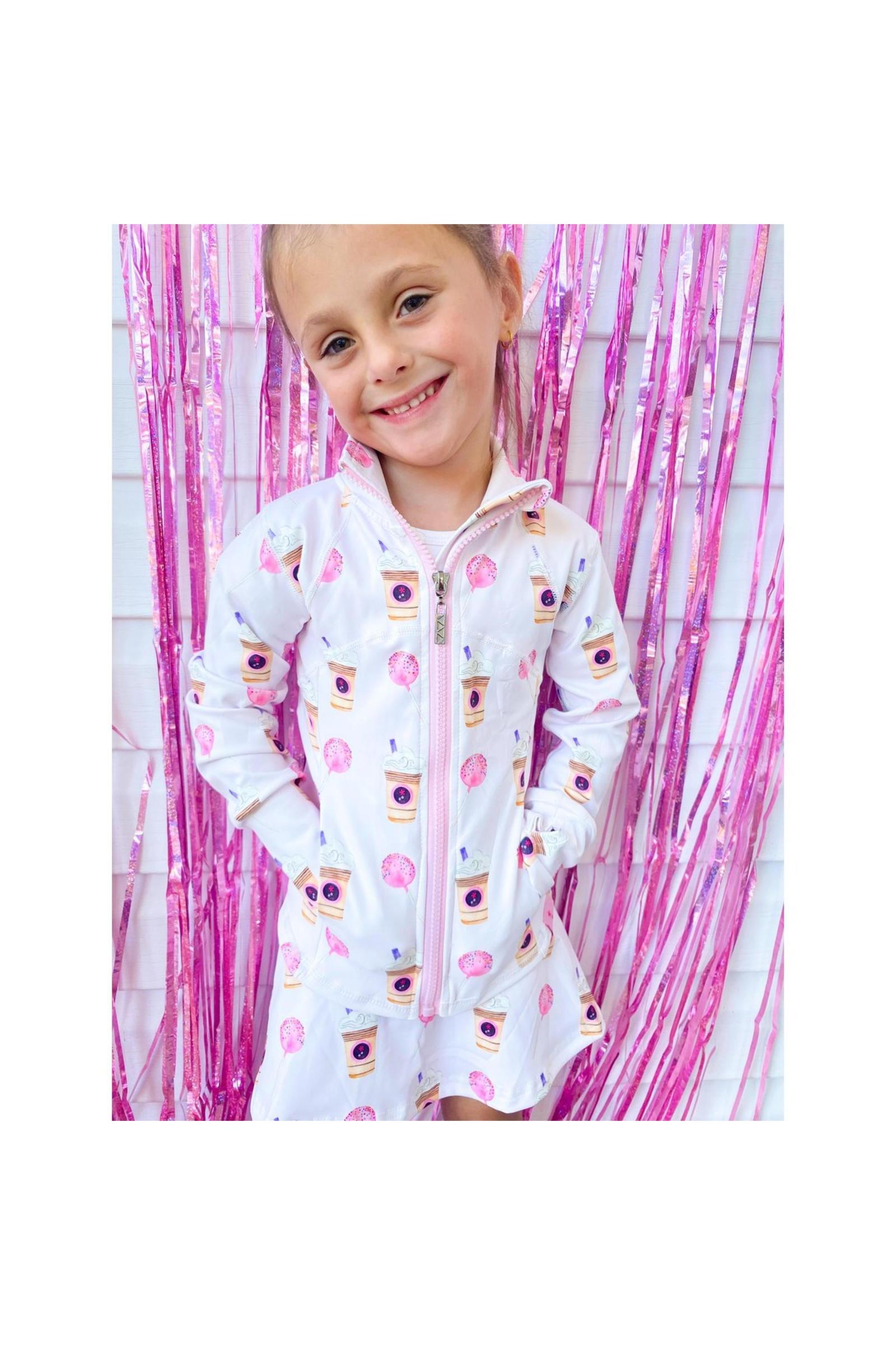 Girls Latte and Cake Pop Print Athletic Jacket