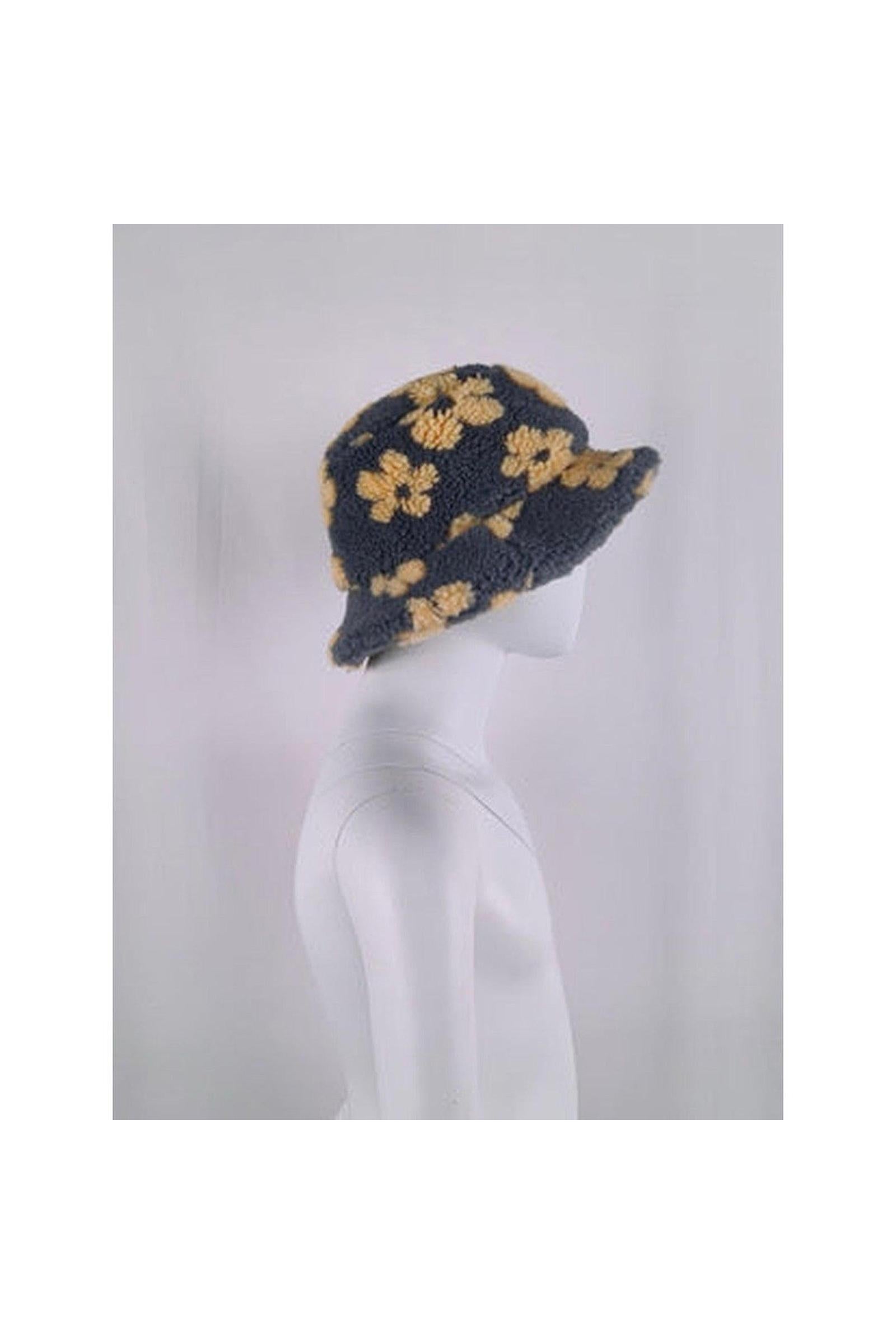 Toddler Sherpa Flower Bucket Hat