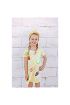 Girls Tie Dye Patched Fruit Dress