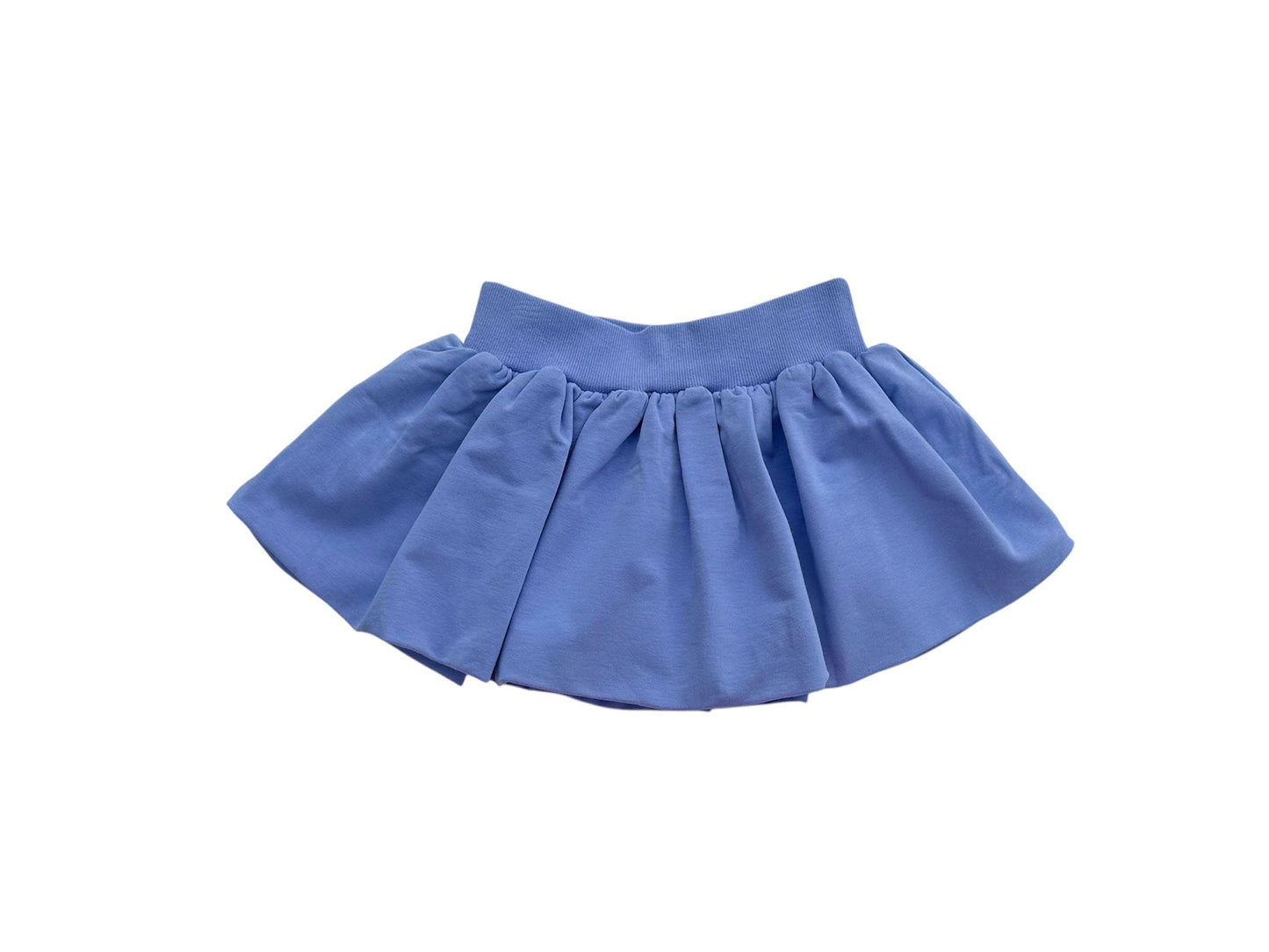 Blue Gathered Cotton Skort