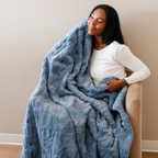 PATTERNED FAUX FUR THROW BLANKETS