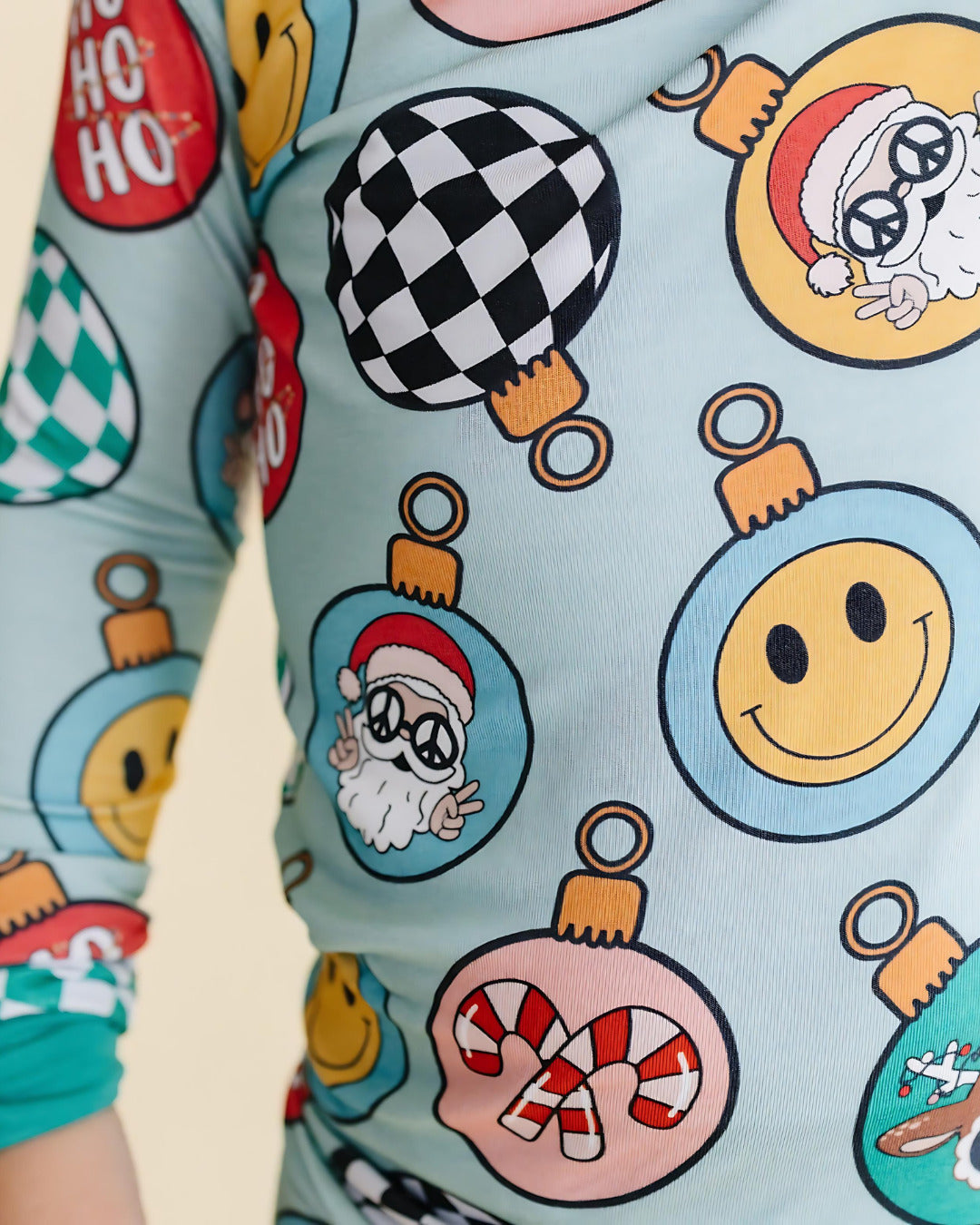 Bamboo Two Piece Kids Pajama Set | Christmas Ornaments