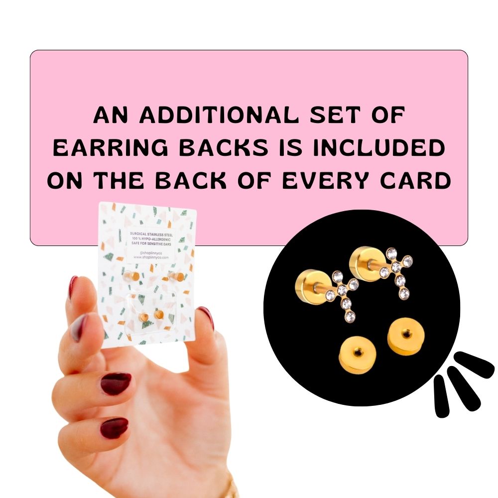 American Heart Stud Earrings – Screwback Gold