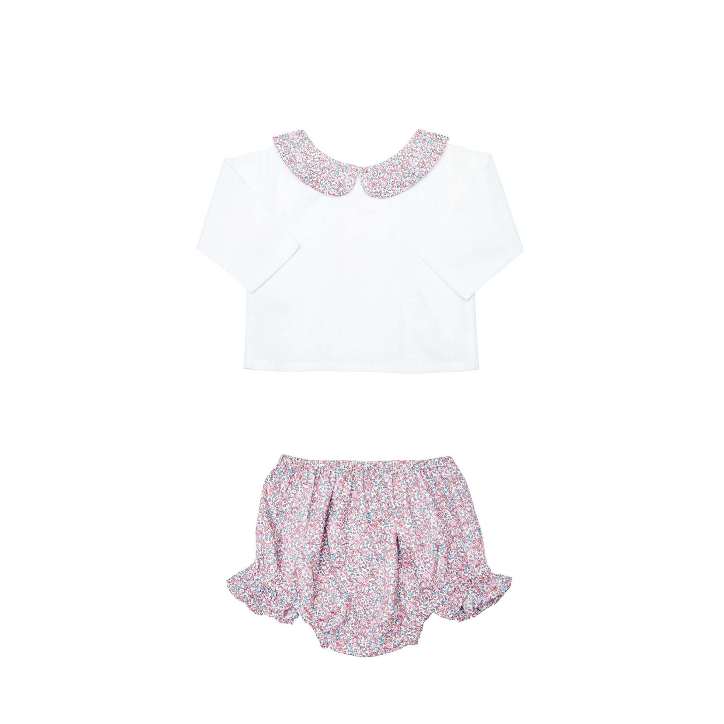Baby Girl Double Button Blouse and Liberty 'Eloise' Pink Bloomer