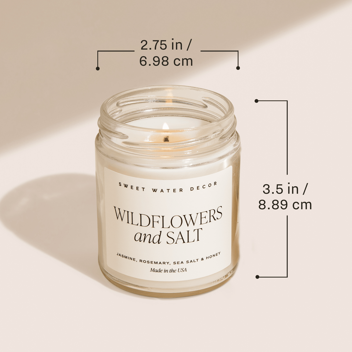 Cashmere and Vanilla Soy Candle - Clear Jar - 9 oz