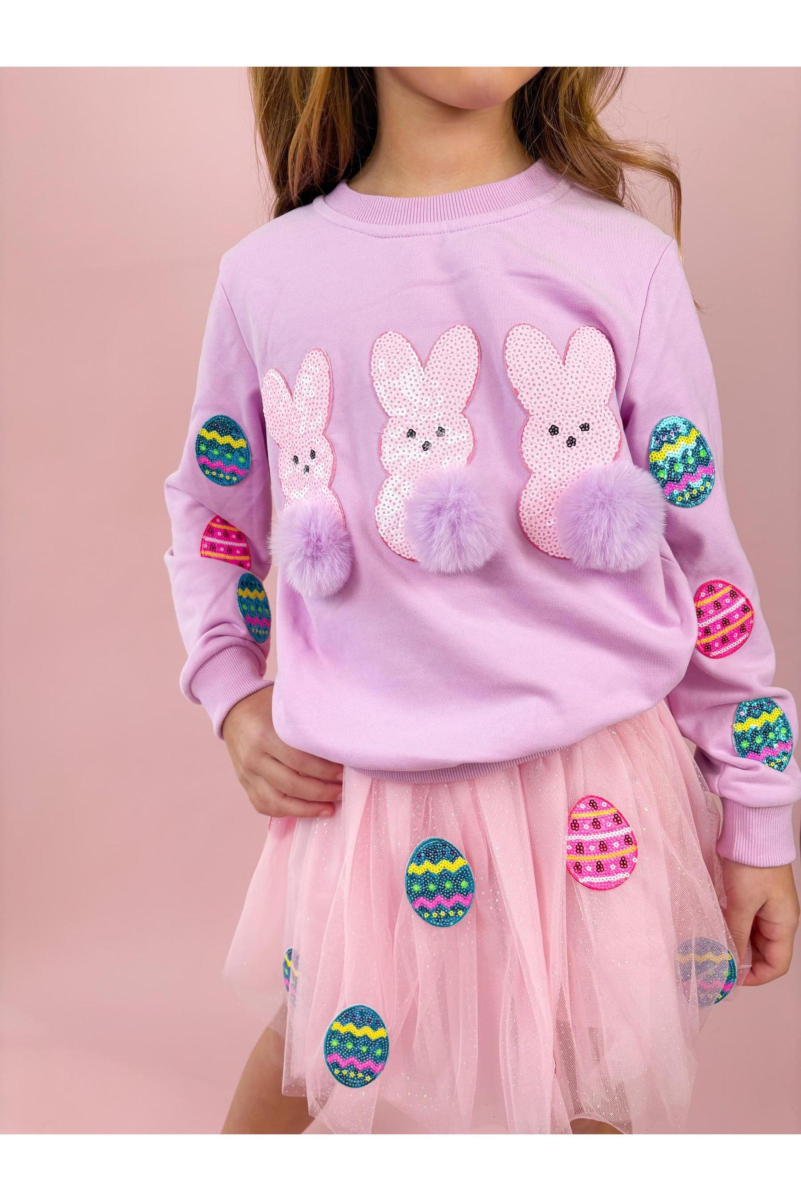 Girls Easter Bunny Crewneck Top