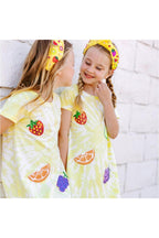Girls Tie Dye Patched Fruit Dress