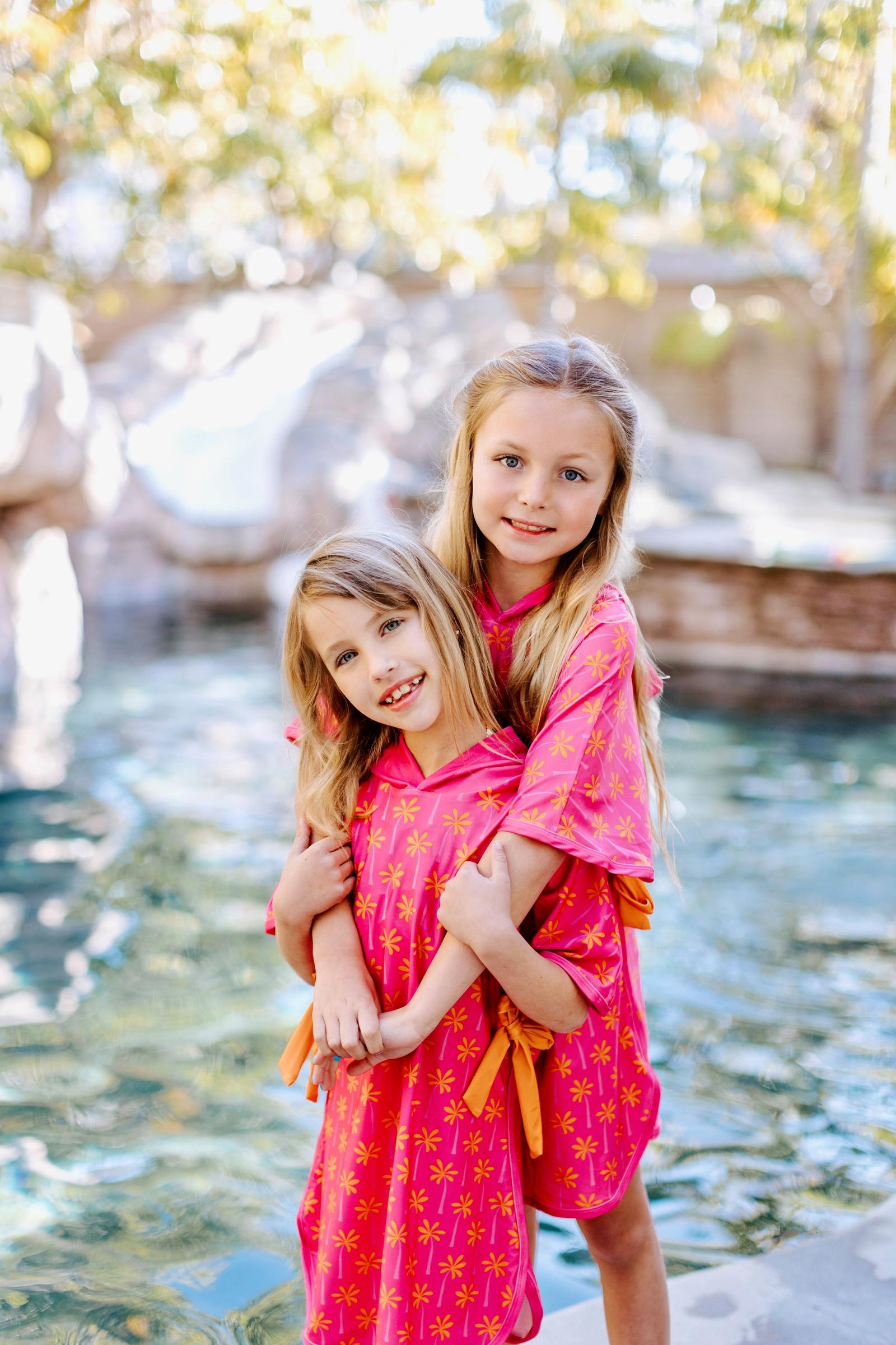 Pink Palm Tree Print Swimsuit Coverup